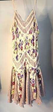 Intimately Free People Floral Mixed Print Slips Dress with Lace Trim